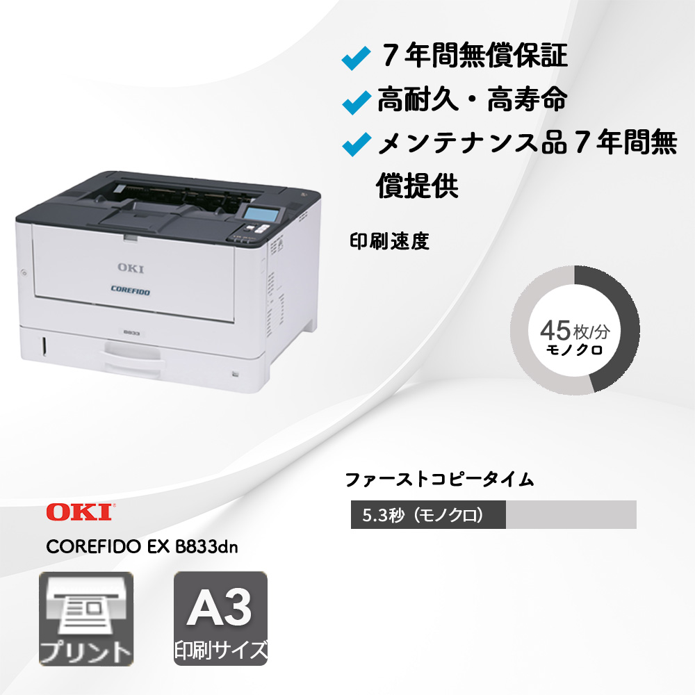 OKI COREFIDO EX B833dn複合機・コピー機のリースなら事務機器ねっと