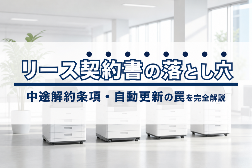 複合機リース契約書の落とし穴｜中途解約条項・自動更新の罠を完全解説